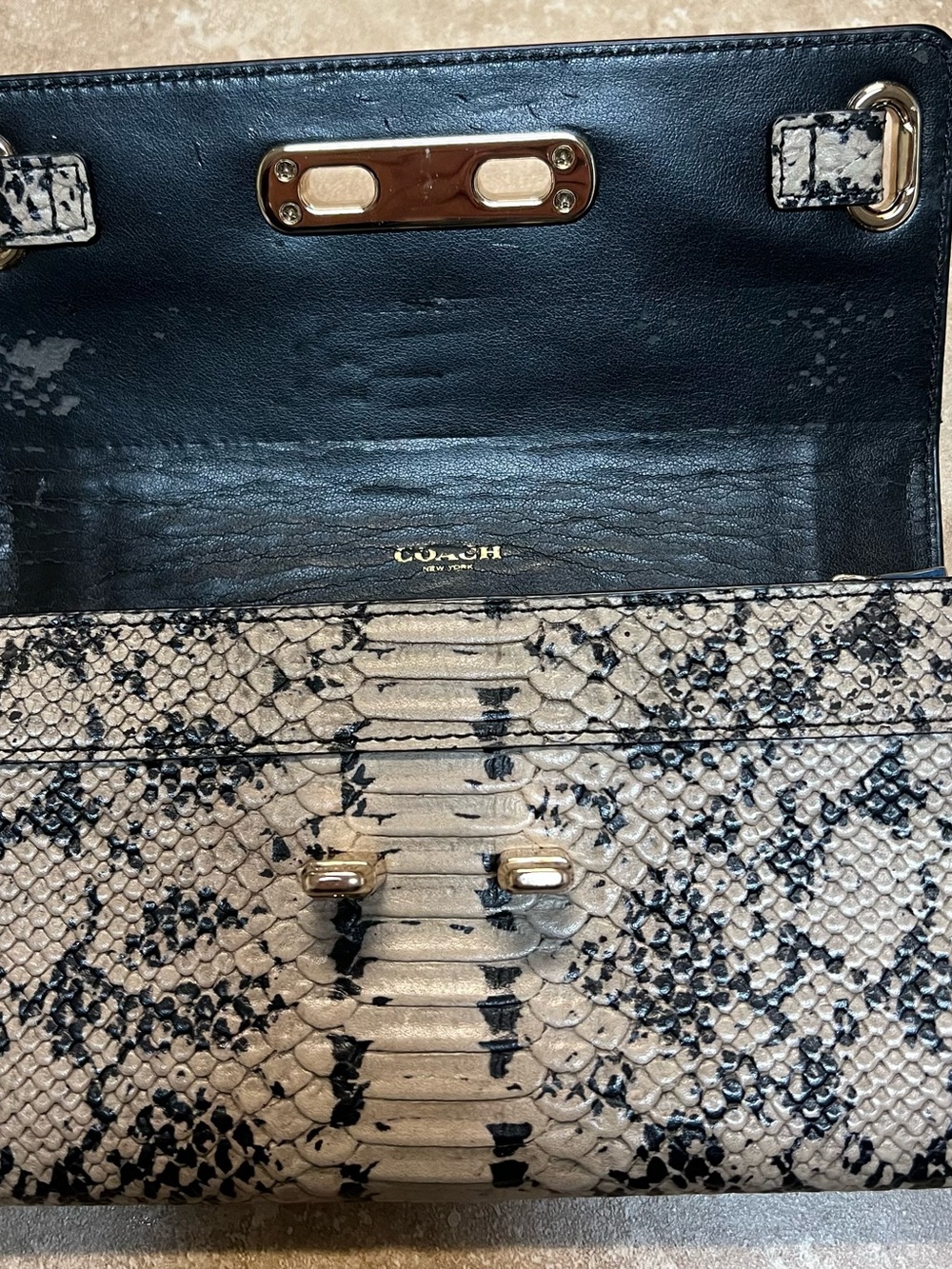 Coach Swagger Exotic Python Print Wallet - Picture 3 of 4